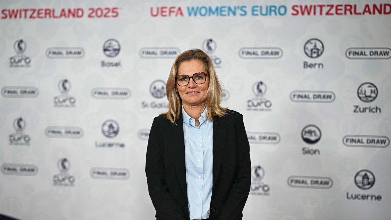 Sarina Wiegman reacts to England's 'very exciting' Euro 2025 group
